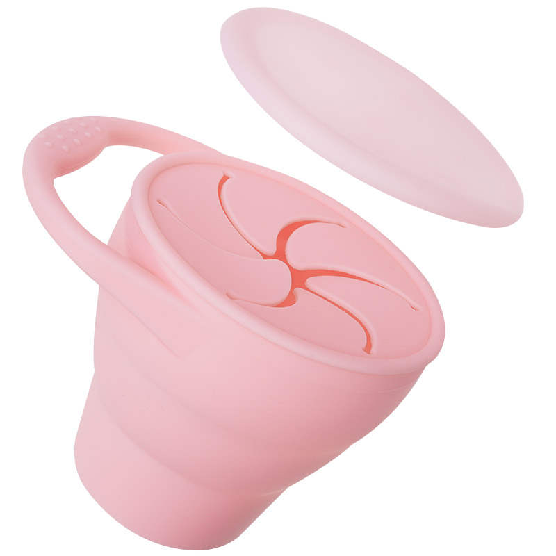 Collapsible Silicone Snack Cup - Hot Pink