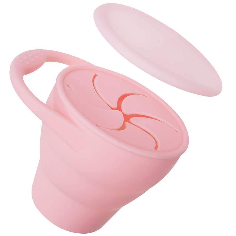 Collapsible Silicone Snack Cup - Hot Pink -wholesale