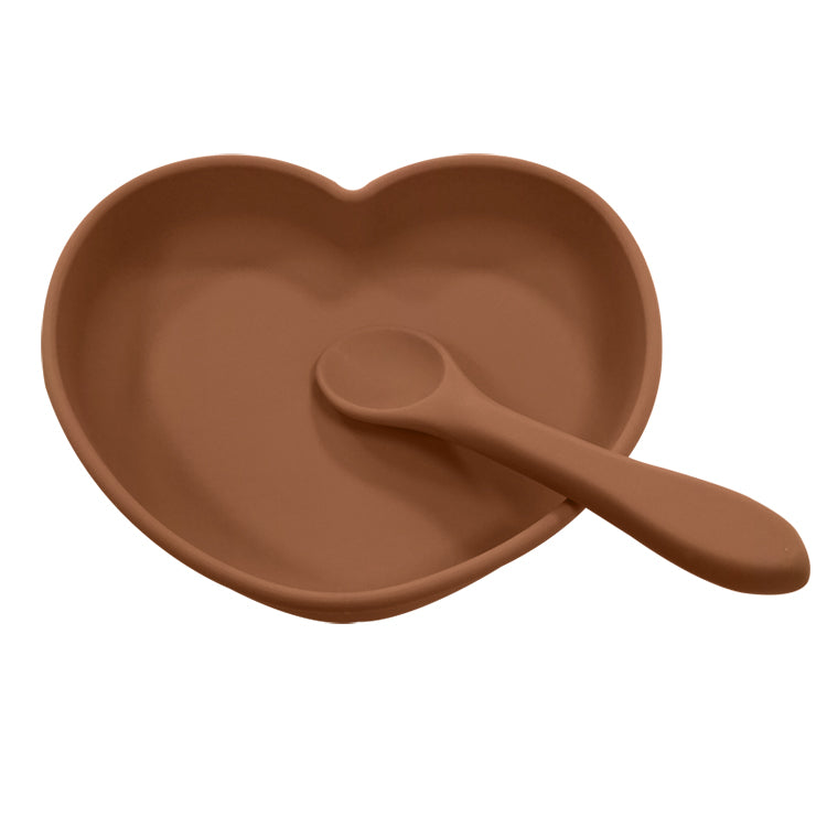 Heart Shaped Suction Plate - Brown