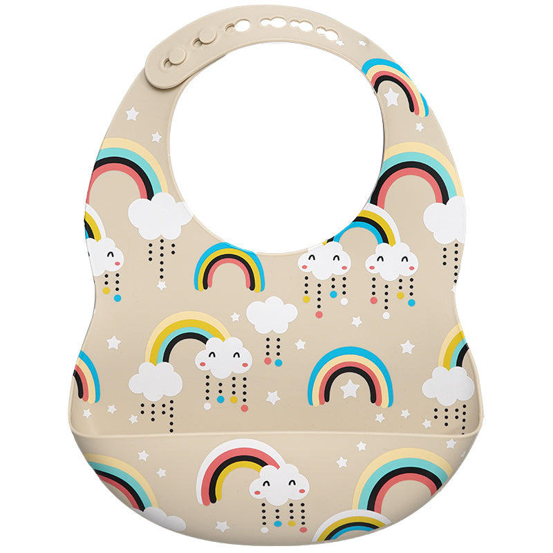 Waterproof Silicone Bibs - Rainbows