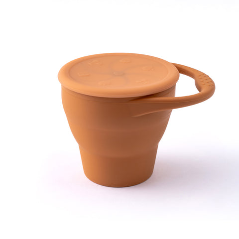 Collapsible Silicone Snack Cup - Dark Orange