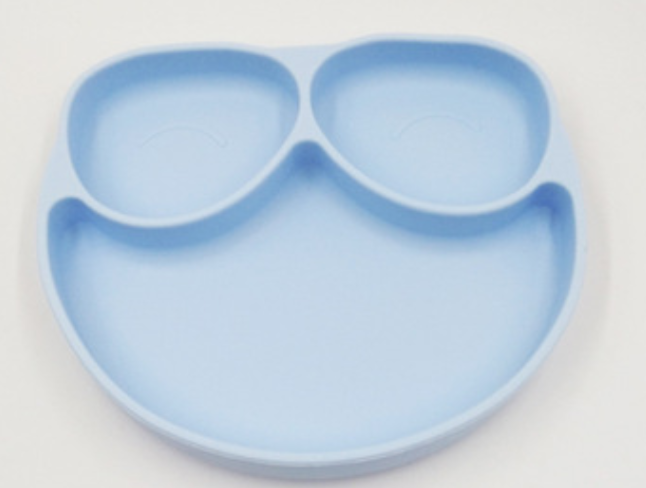 Owl Suction Plate  - Pastel Blue