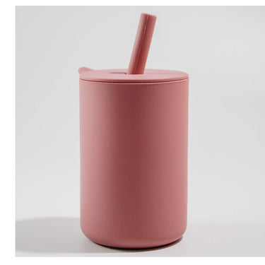 Silicon Cup with Lid and Straw - Pink