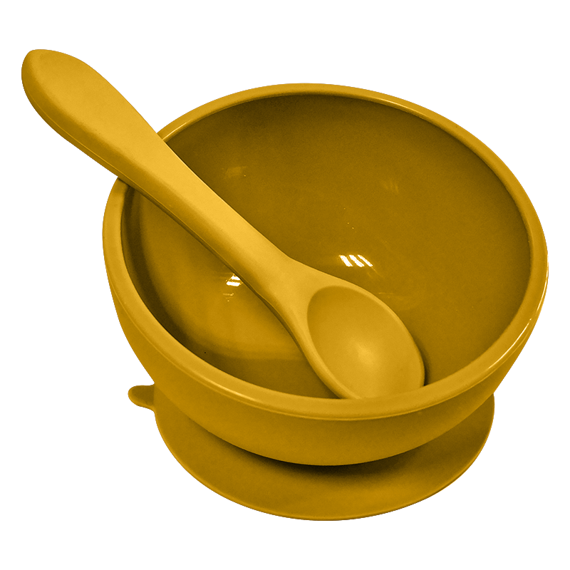 Suction Bowl with Straw & Sppon - Yellow