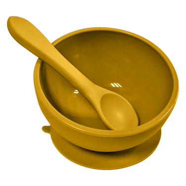 Suction Bowl with Straw & Sppon - Yellow