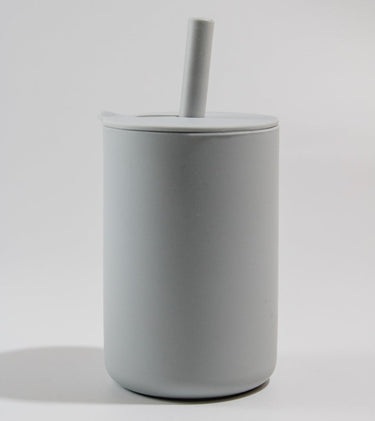 Silicon Cup with Lid and Straw - Blue