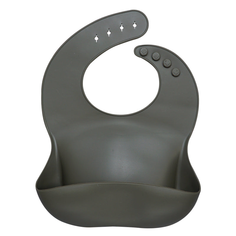 Waterproof Silicone Bib - Deep Grey