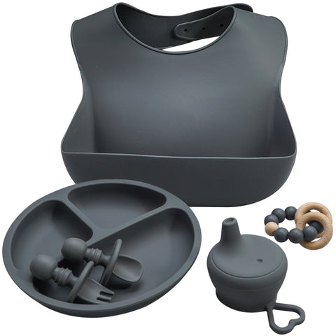 5 Piece Silicone Weaning Set - Dark Grey