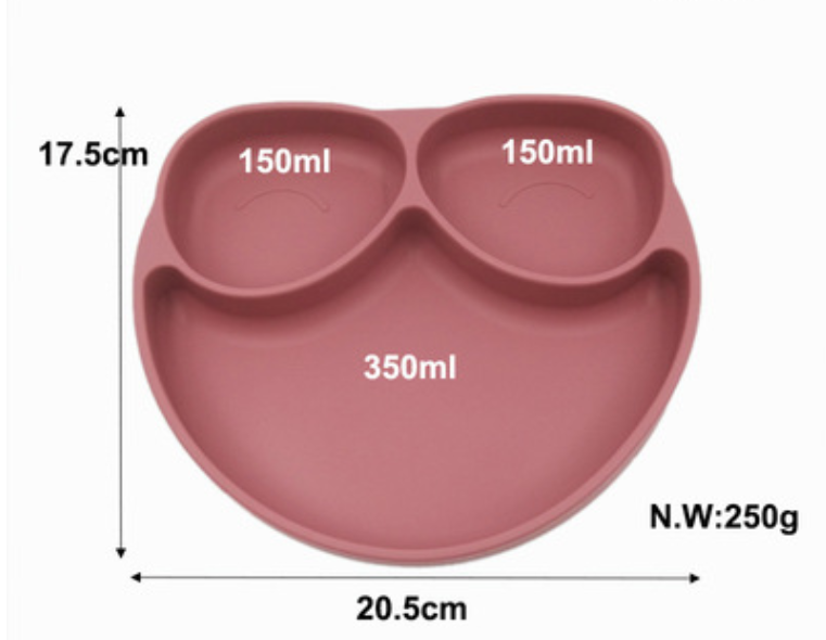 Owl Suction Plate  - Nude Pink