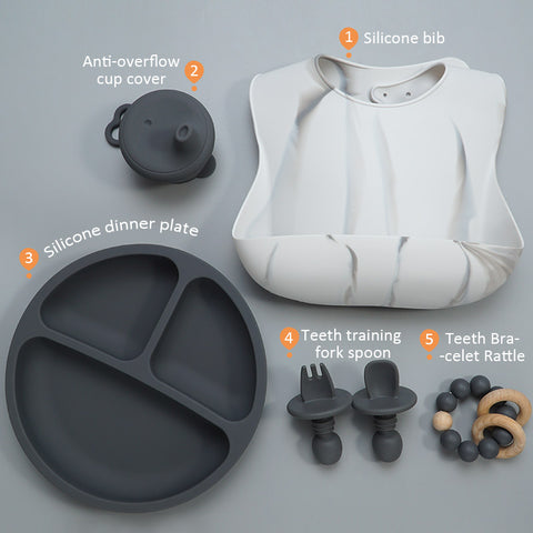 5 Piece Silicone Weaning Set - Dark Grey