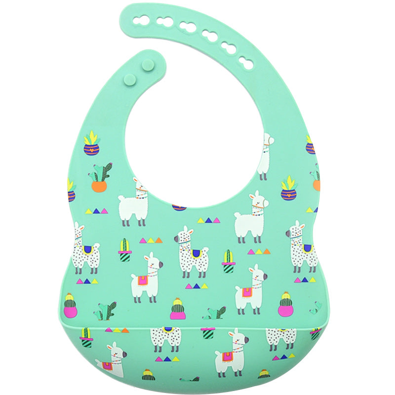 Waterproof Silicone Bibs - Llamas