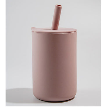 Silicon Cup with Lid and Straw - Tan