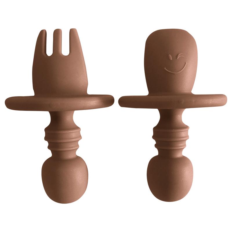 Small Spoon and Fork - Brown - Wholesale