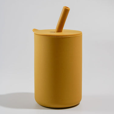 Silicon Cup with Lid and Straw - Yellow